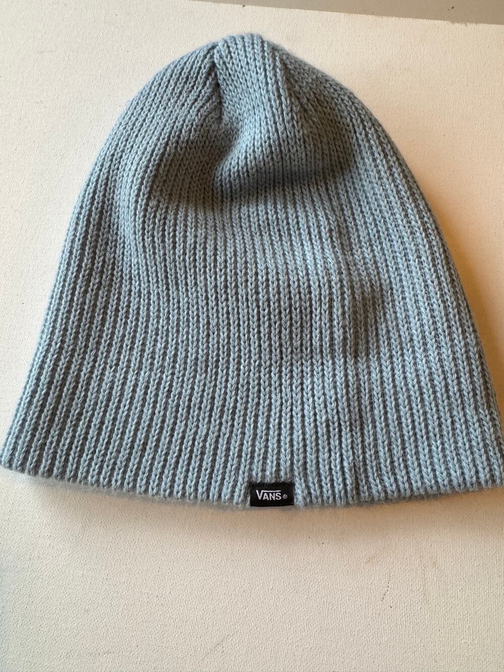 Vans Gray Ribbed Knit Beanie Hat One Size